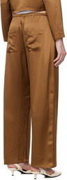 LESET Brown Barb Crop Drawstring Lounge Pants