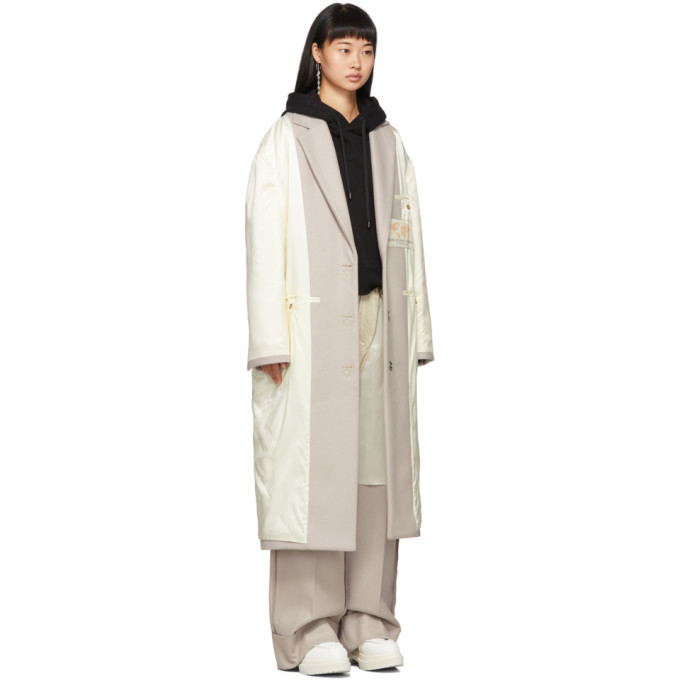 ジャケット・アウター MM6 maison margiela insideout coat MM6 Maison Margiela Off-White Inside-Out Coat MM6 Maison Margiela