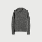 Auralee Men's Homespun Tweed Knit Zip Jumper in Grey