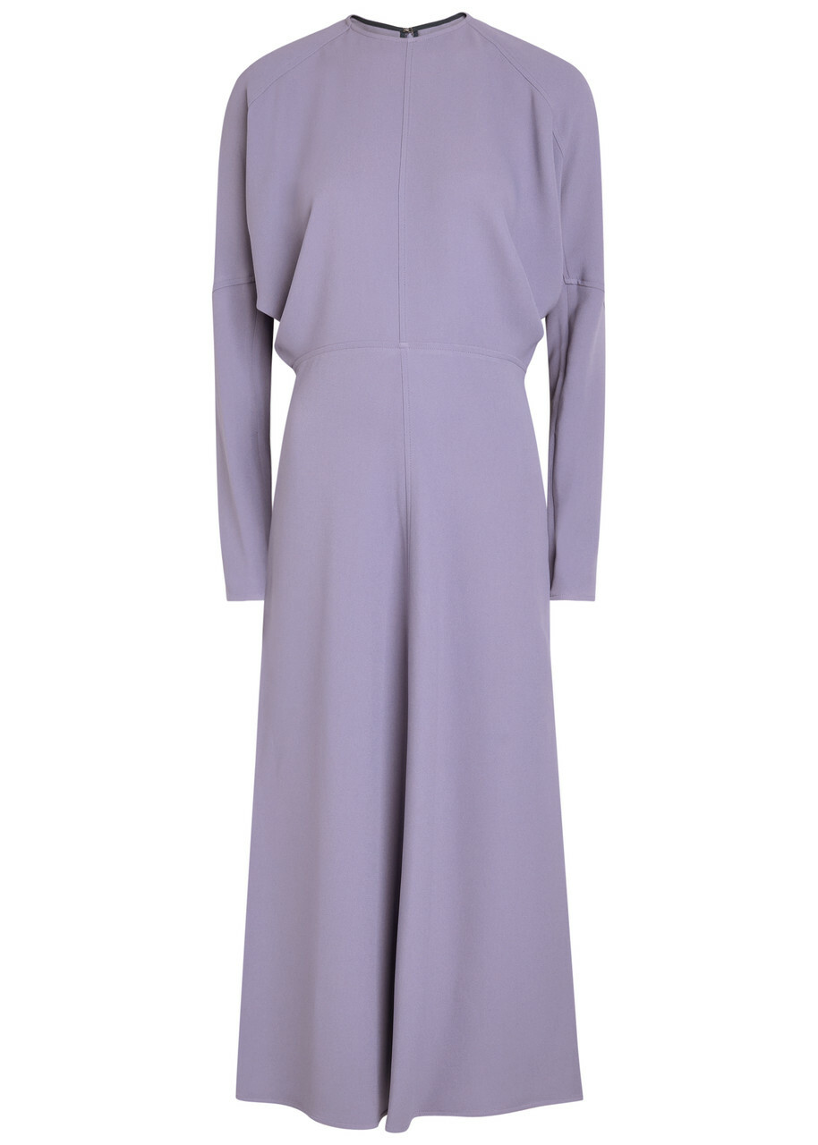 Victoria Beckham Draped printed cady midi dress Victoria Beckham