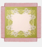 La DoubleJ Fringed printed silk twill scarf