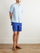 Portuguese Flannel - Camp-Collar Linen Shirt - Blue