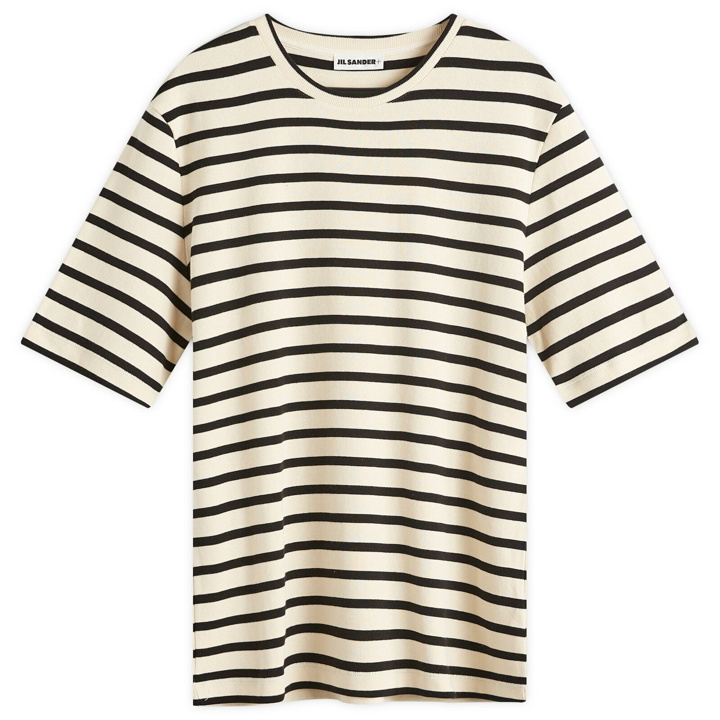 Photo: Jil Sander+ Men's Jil Sander Plus Stripe Knit T-Shirt in Bluejay