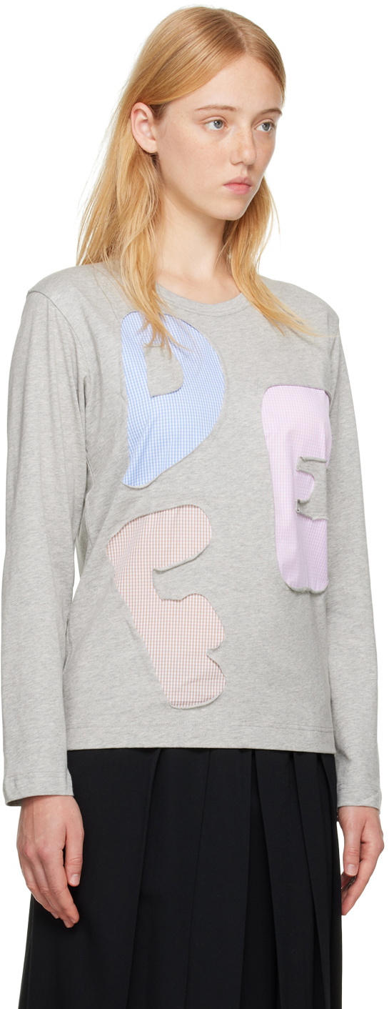 Comme des Garçons Shirt Gray 'DEF' Long Sleeve T-Shirt