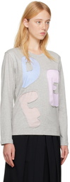 Comme des Garçons Shirt Gray 'DEF' Long Sleeve T-Shirt