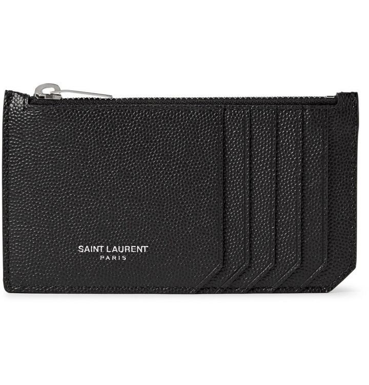 Photo: Saint Laurent - Pebble-Grain Leather Cardholder - Men - Black