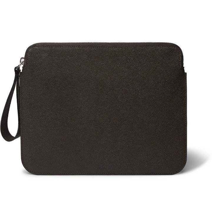 Photo: Valextra - Pebble-Grain Leather iPad Case - Men - Dark brown