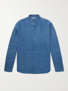 11.11/ELEVEN ELEVEN - Rumi Grandad-Collar Cotton Shirt - Blue - M