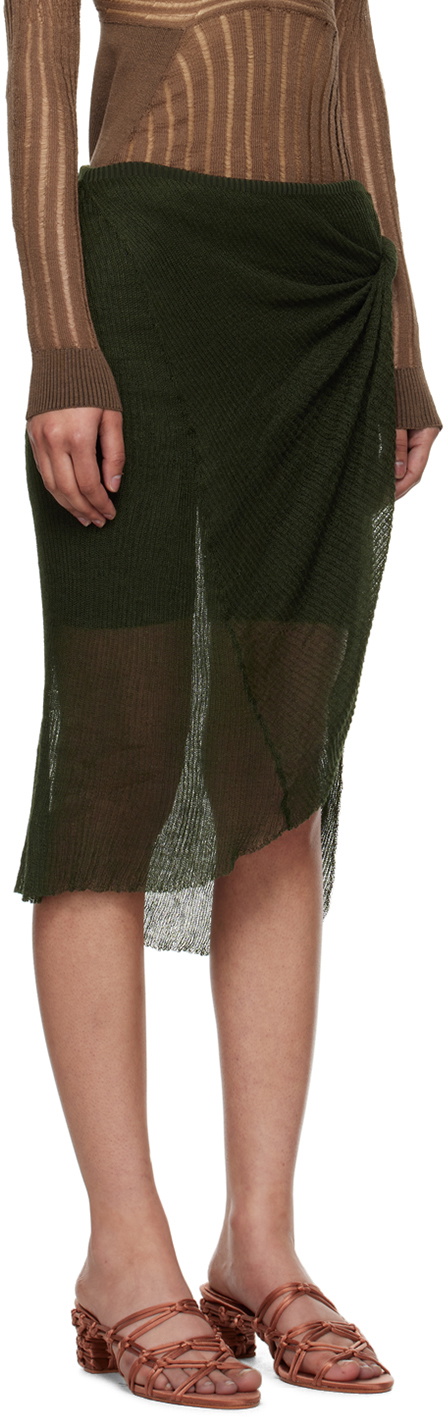 Isa Boulder Green Wrap Miniskirt