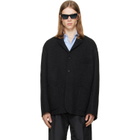 Jil Sander Gray Wool Chevron Jacket