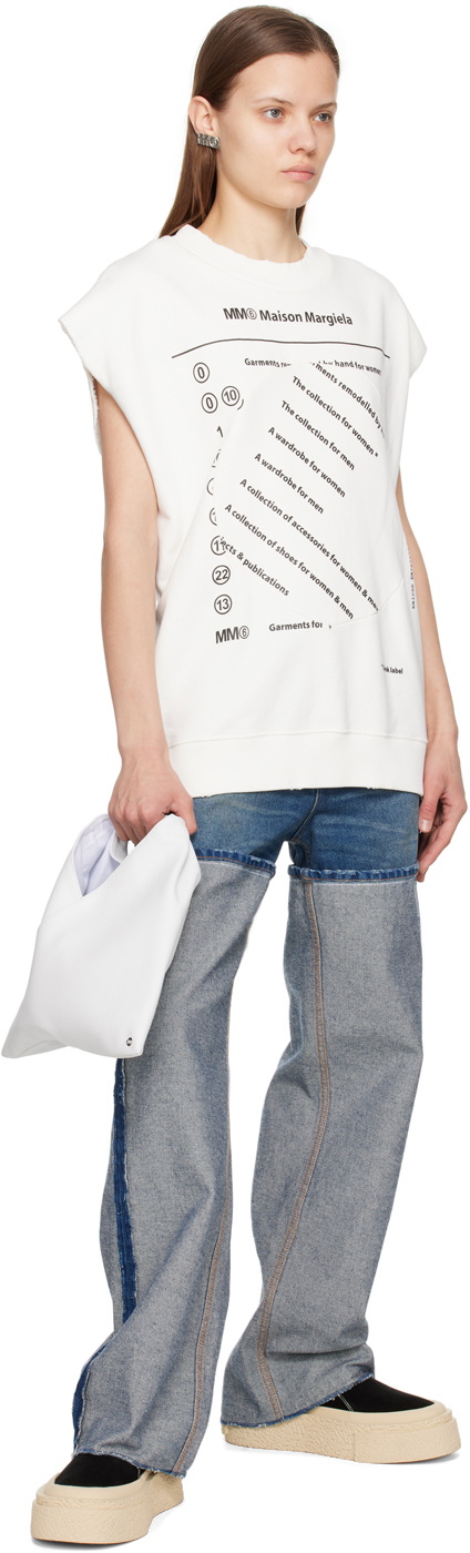 MM6 Maison Margiela White Mini Triangle Tote