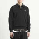 Fred Perry Men's Half Zip Collared Sweatshirt in Black
