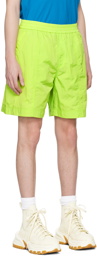 Wooyoungmi Green Paneled Shorts
