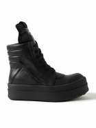 Rick Owens - Mega Geobasket Leather High-Top Sneakers - Black