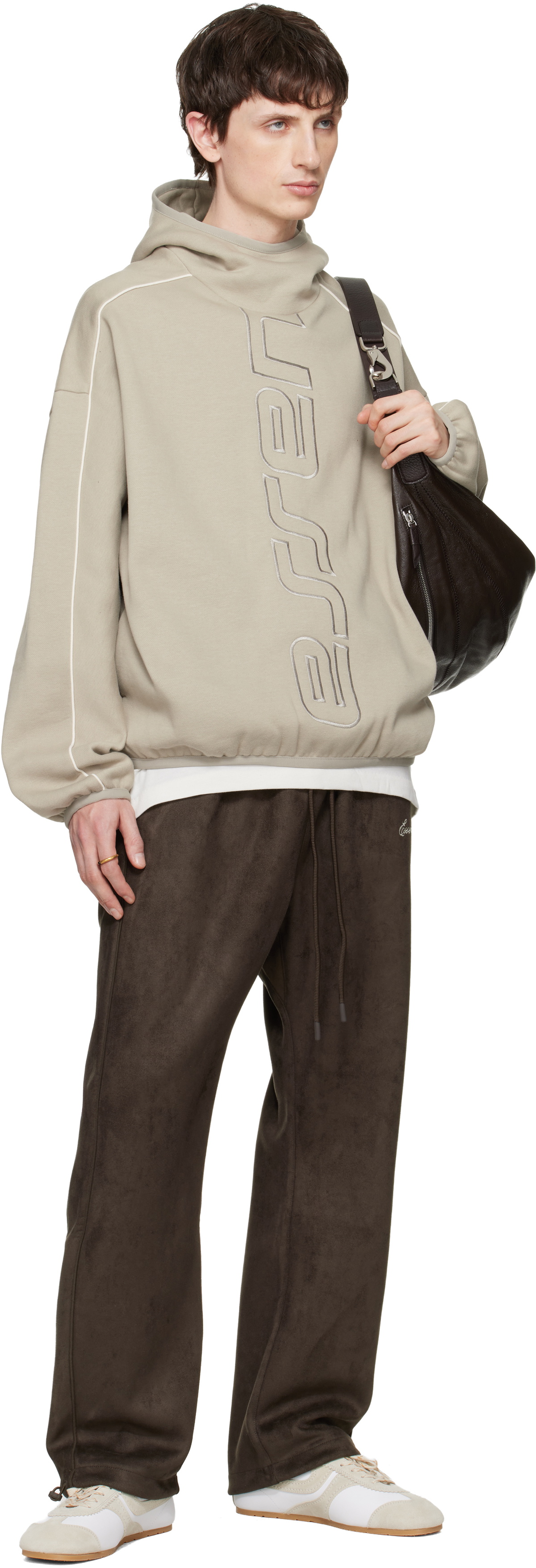 Fear of God ESSENTIALS Gray Active Trace Modern Fleece Hoodie