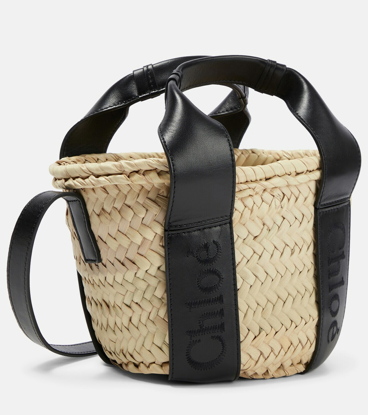 【関税・送料込み】CHLOE TOTES BLACK RAFFIA TOTES Chloé Summer Banana Tote Bag In Raffia in Black | Chloé US