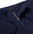 Ermenegildo Zegna - Indigo Tapered Garment-Dyed Cotton Drawstring Suit Trousers - Men - Blue