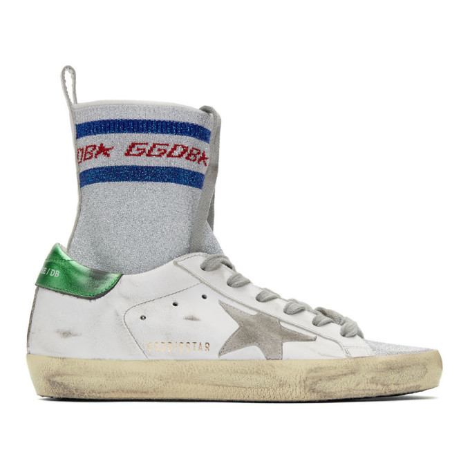 Golden Goose White Superstar Sock High-Top Sneakers Golden Goose