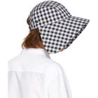 Burberry Black and White Gingham Bonnet Hat