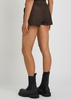 Rick Owens Fog Boxers Suede Shorts Dark Brown