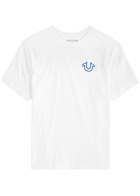 True Religion Logo-print Cotton T-shirt White And Blue