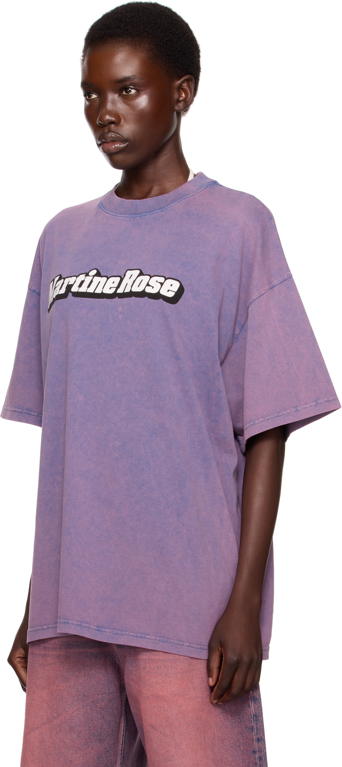 Martine Rose SSENSE Exclusive Purple Oversized Short Sleeve T-shirt