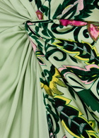 Diane Von Furstenberg Hattie Panelled Satin Maxi Dress Green