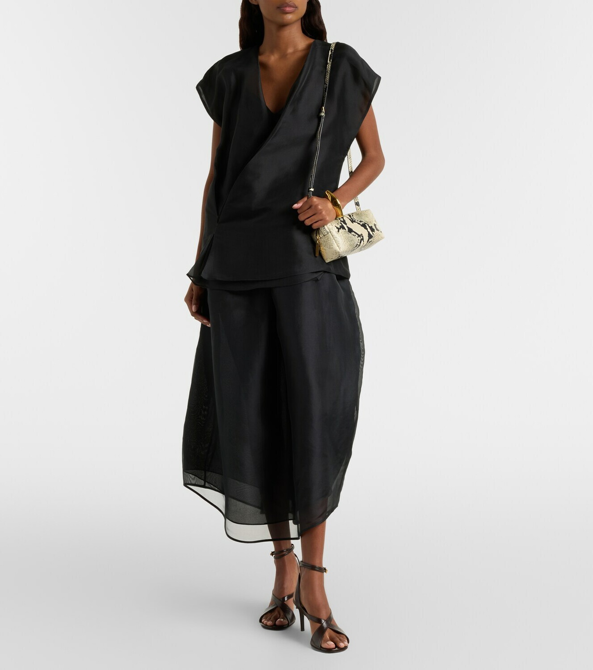 Khaite Colette silk tulle midi dress