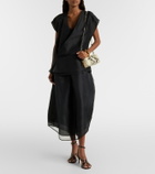Khaite Colette silk tulle midi dress