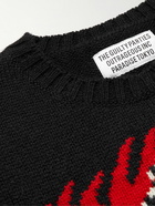 Wacko Maria - Tim Lehi Intarsia Wool Sweater - Black