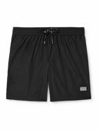 Dolce&Gabbana - Straight-Leg Mid-Length Logo-Appliquèd Swim Shorts - Black