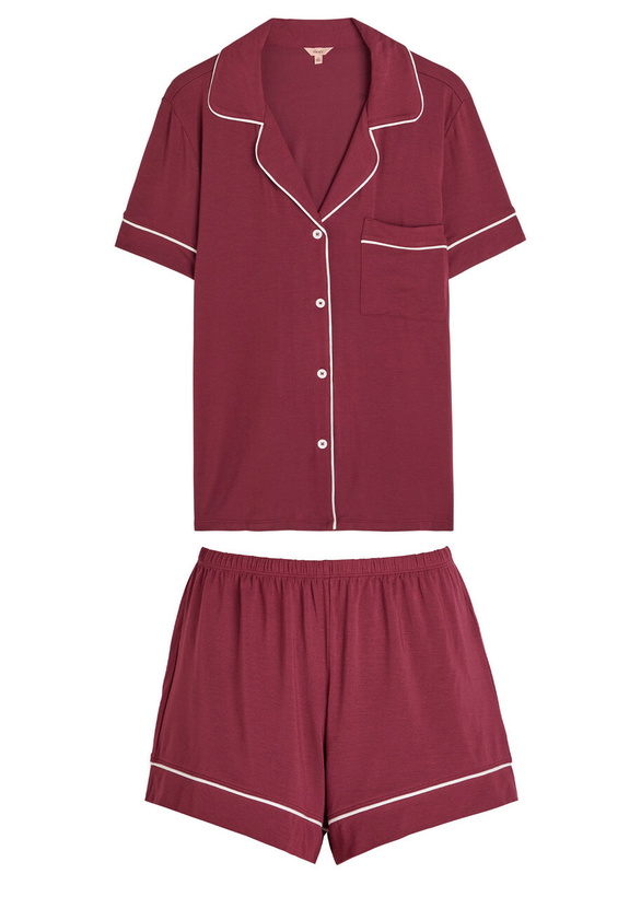 Photo: Eberjey Gisele Jersey Pyjama set Burgundy