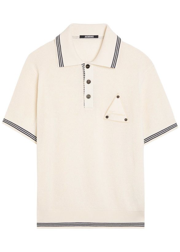 Photo: Jacquemus Le Polo Voilier Open-knit Silk and Cotton-blend Polo Shirt Off White