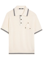 Jacquemus Le Polo Voilier Open-knit Silk and Cotton-blend Polo Shirt Off White