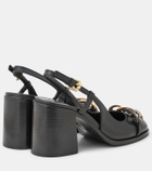 See By Chloé Chain Line leather slingback pumps