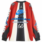 Air Jordan x Nigel Sylvester M J Bike Jersey in Cinnabar/Black/Lyon Blue