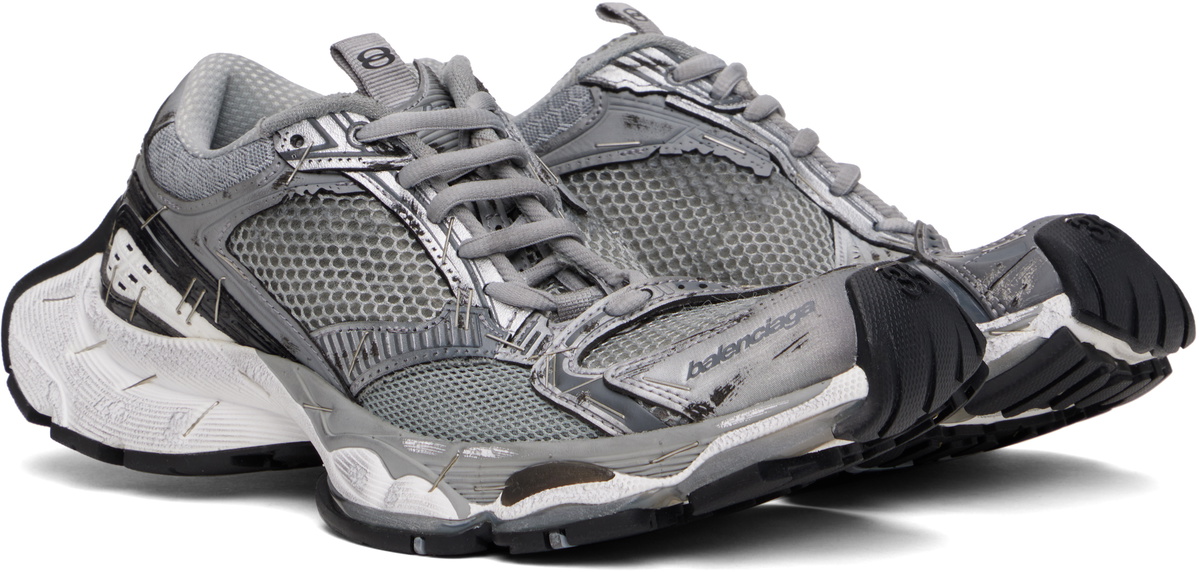 Balenciaga Gray & Silver Stapler Sneakers