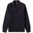 Fred Perry Men's Heavy Twill Overshirt in Navy