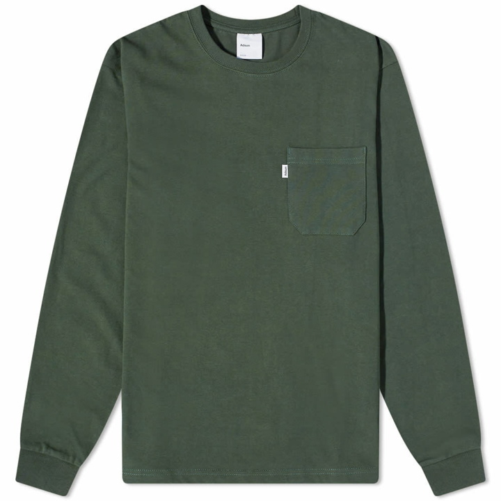Photo: Adsum Men's Long Sleeve Classic Pocket T-Shirt in Dark Green
