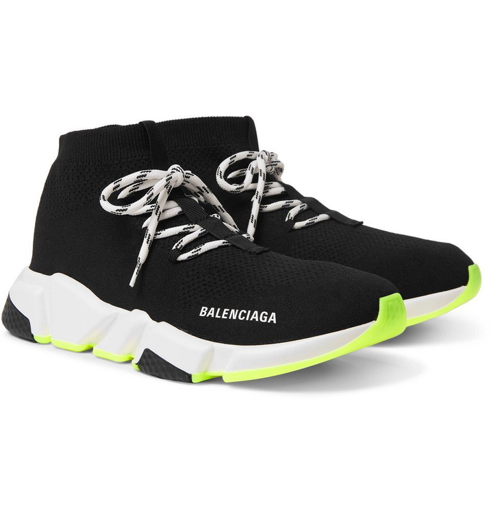 Photo: Balenciaga - Speed Stretch-Knit Sneakers - Black