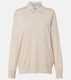 Acne Studios Silk, wool, and cashmere polo sweater
