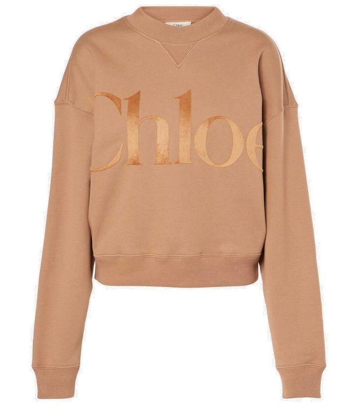 Photo: Chloé Logo cotton fleece sweatshirt
