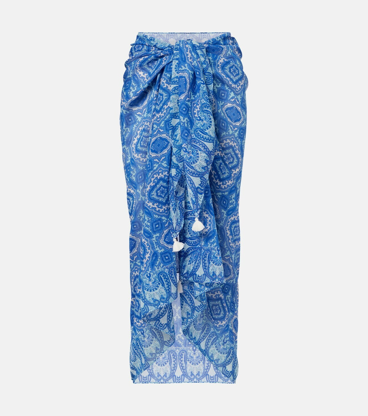 Heidi Klein Mykonos printed cotton and silk beach cover-up