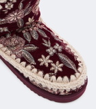 Mou 24 shearling-lined velvet ankle boots