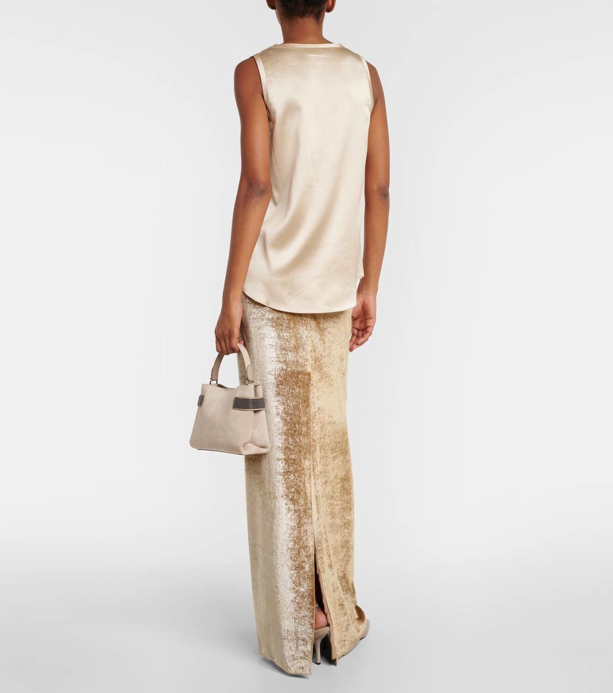 Brunello Cucinelli Silk-blend tank top