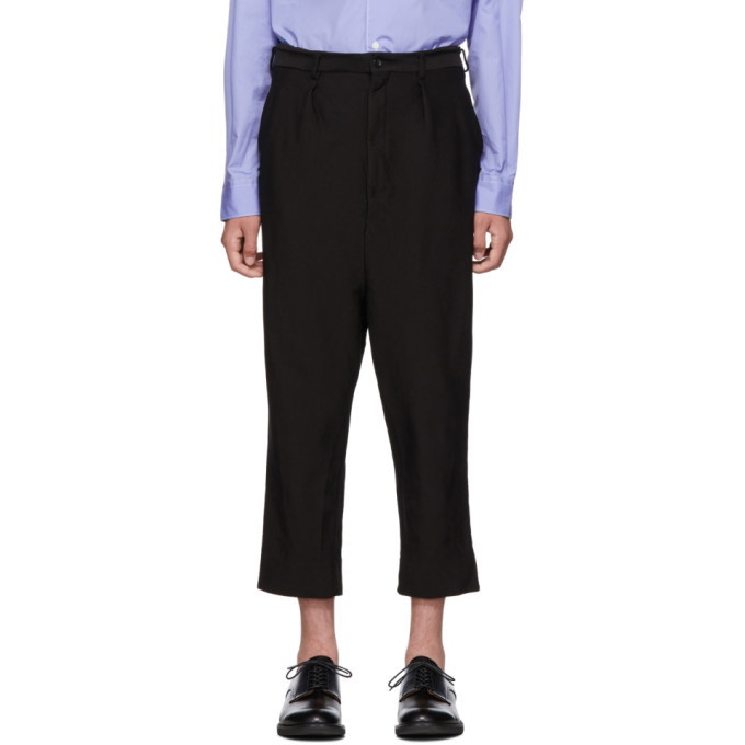 Photo: Comme des Garcons Homme Black Twill Dyed Trousers