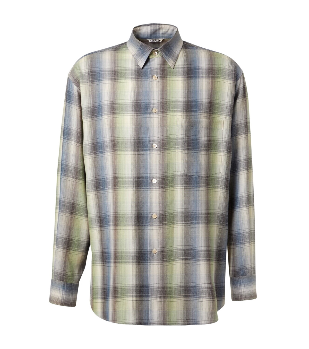 トップス AURALEE AIRY WOOL CHECK SHIRT 4 Airy Wool Check Shirt in Blue