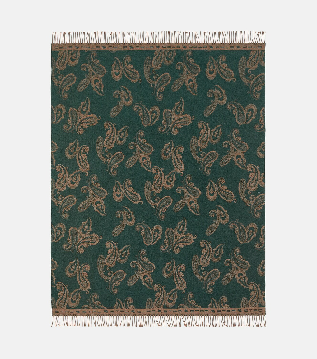 Etro Fringed paisley wool throw