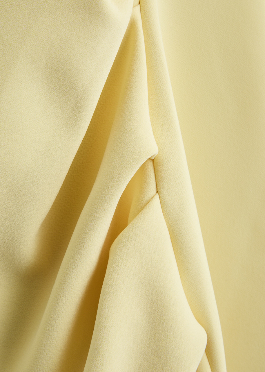 Bec & Bridge Karina Tuck Ruched Midi Dress Yellow