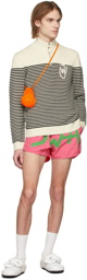 JW Anderson Off-White Puller Striped Zip-Up Sweater